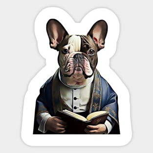 Reverend French Bulldog Pastor Frenchie Sticker